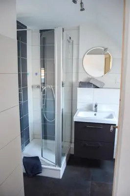 Ein Badezimmer in der Unterkunft Ferienwohnung Landquartier