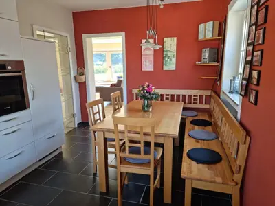 Küche/Küchenzeile in der Unterkunft Ferienwohnung Arens