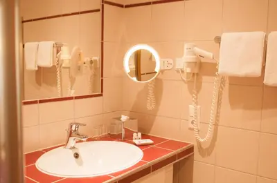 Ein Badezimmer in der Unterkunft Gasthaus Weingut Stahl
