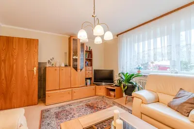 Ein Sitzbereich in der Unterkunft Ferienhaus Störzel Wohnung A