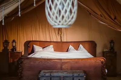 Ein Bett oder Betten in einem Zimmer der Unterkunft Moselglamping