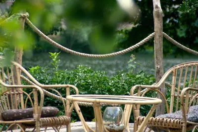 Ein Garten an der Unterkunft Moselglamping