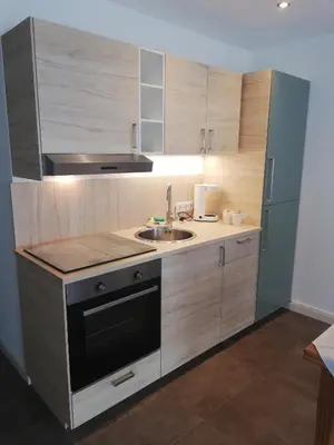 Küche/Küchenzeile in der Unterkunft Ferienwohnung Riesling