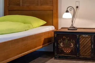 Ein Bett oder Betten in einem Zimmer der Unterkunft Anduns exklusive Scheune - Ferienhaus
