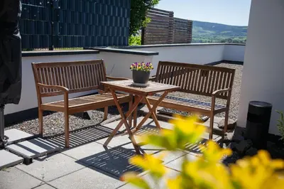 Ein Balkon oder eine Terrasse in der Unterkunft WohnRaum Gäste- & Boardinghaus