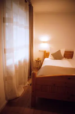 Ein Bett oder Betten in einem Zimmer der Unterkunft Landhaus Halferschenke