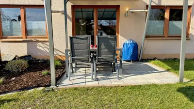 Ein Patio oder anderer Außenbereich in der Unterkunft Ferienwohnung Reuscher, Trier-Newel