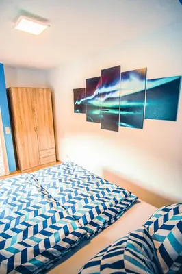 Ein Bett oder Betten in einem Zimmer der Unterkunft Rheinterrasse Wohnung 1