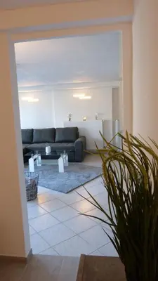 Ein Sitzbereich in der Unterkunft Ferienwohnung Lieblingsnest