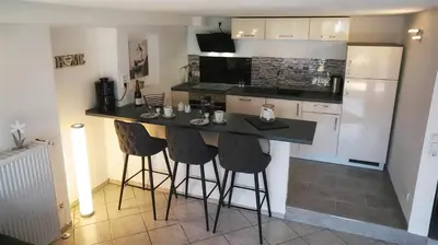Küche/Küchenzeile in der Unterkunft Ferienwohnung Lieblingsnest