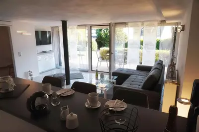 Ein Sitzbereich in der Unterkunft Ferienwohnung Lieblingsnest