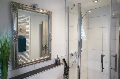 Ein Badezimmer in der Unterkunft Ferienwohnung Traumblick