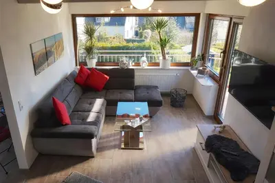 Ein Sitzbereich in der Unterkunft Ferienwohnung Himmelreich
