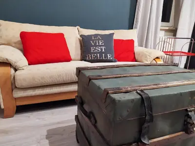 Ein Sitzbereich in der Unterkunft Alte Schule Gästehaus - Fräulein Apartment