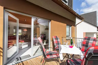 Ein Balkon oder eine Terrasse in der Unterkunft Ferienwohnung Liomena