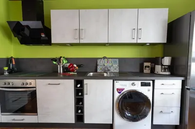 Küche/Küchenzeile in der Unterkunft Ferienwohnung Liomena