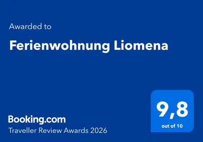 Ein Zertifikat, Auszeichnung, Logo oder anderes Dokument, das in der Unterkunft Ferienwohnung Liomena ausgestellt ist