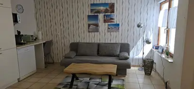 Ein Sitzbereich in der Unterkunft Ferienwohnung Nikolaus