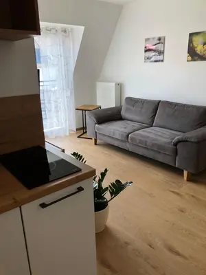 Ein Sitzbereich in der Unterkunft Wein und Gästehaus Hüls