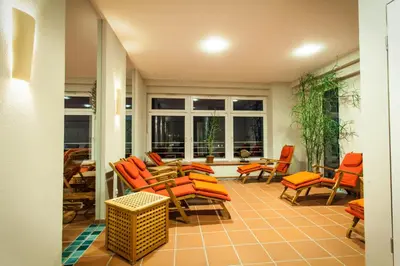 Ein Sitzbereich in der Unterkunft Hotel Deutscher Hof