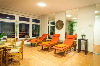Ein Sitzbereich in der Unterkunft Hotel Deutscher Hof