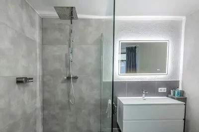 Ein Badezimmer in der Unterkunft Ferienwohnung Eulenhof