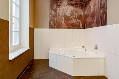 Ein Badezimmer in der Unterkunft Romantik Jugendstilhotel Bellevue