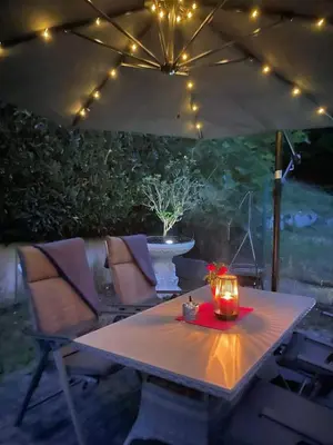 Ein Sitzbereich in der Unterkunft Ferienwohnung Jasmin