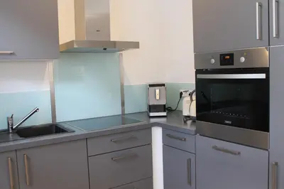 Küche/Küchenzeile in der Unterkunft Ferienwohnung am Pommerbach