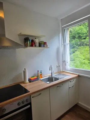 Küche/Küchenzeile in der Unterkunft Modernes 3 Zimmer Apartment im Jugendstilhaus