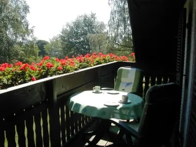 Ein Garten an der Unterkunft Haus am Wald - Urlaub am Nationalpark