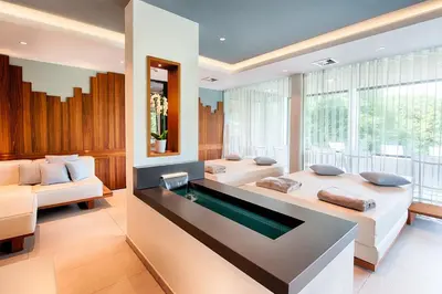 Ein Sitzbereich in der Unterkunft Seehotel am Stausee 4 Sterne Superior