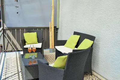 Ein Sitzbereich in der Unterkunft Cosy Home Lorch, das Ferienhaus zwischen Rheingau, Taunus und dem Tal der Loreley