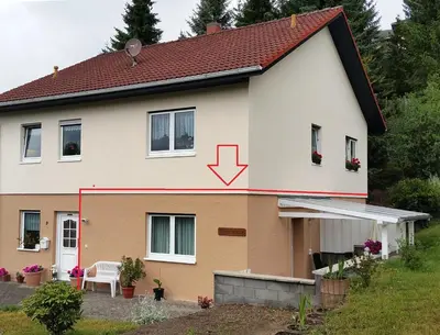 Das Gebäude in dem sich die Ferienwohnung befindet