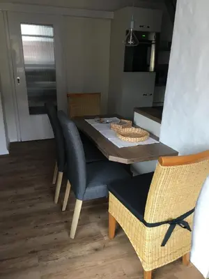 Küche/Küchenzeile in der Unterkunft Ferienwohnung Rabennest