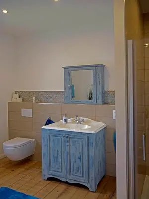 Ein Badezimmer in der Unterkunft Ferienwohnungen Bauernschmause