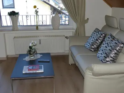 Ein Sitzbereich in der Unterkunft Ferien Apartment Melcher