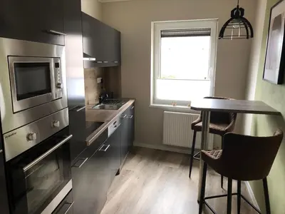 Küche/Küchenzeile in der Unterkunft Ferienwohnung Schlich