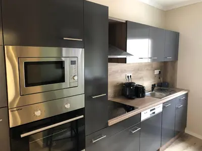 Küche/Küchenzeile in der Unterkunft Ferienwohnung Schlich