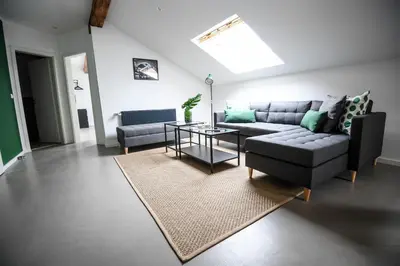 Ein Sitzbereich in der Unterkunft Zweite Heimat Nürburg