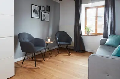 Ein Sitzbereich in der Unterkunft Ferienhaus Olive Tree
