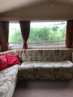 Ein Sitzbereich in der Unterkunft Ferienhaus Chilllout Chalets Daun-Kradenbach
