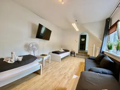 TV/Unterhaltungsangebot in der Unterkunft 3-Zimmer Haus 85qm mit Balkon bis zu 8 Personen