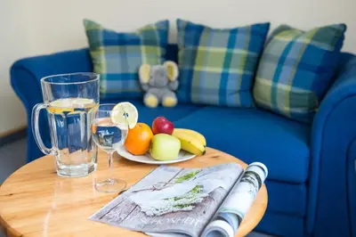 Ein Sitzbereich in der Unterkunft Hotel Fontana - ADULTS ONLY
