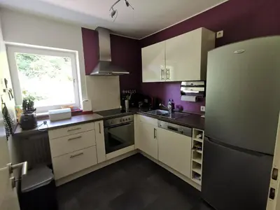 Küche/Küchenzeile in der Unterkunft Ferienwohnung zum Bätstän