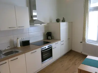 Küche/Küchenzeile in der Unterkunft Ferienwohnung Heuser