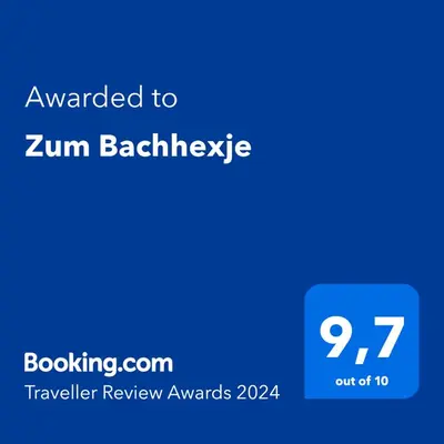 Ein Zertifikat, Auszeichnung, Logo oder anderes Dokument, das in der Unterkunft Zum Bachhexje ausgestellt ist