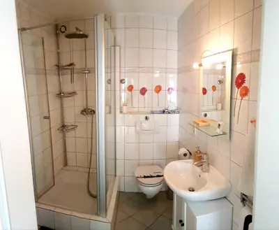Ein Badezimmer in der Unterkunft Zum Bachhexje