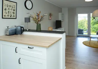 Küche/Küchenzeile in der Unterkunft The Rocks - Ferienwohnung mit Felsenpanorama