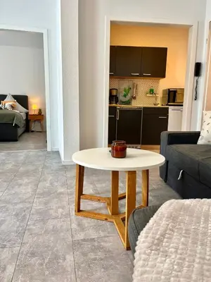 Ein Sitzbereich in der Unterkunft Ferienwohnung Bloom
